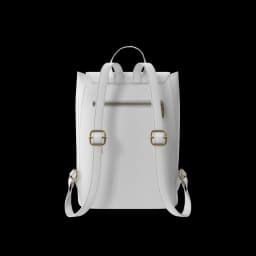 White Faux Leather Backpack
