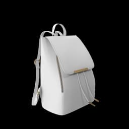 White Faux Leather Backpack
