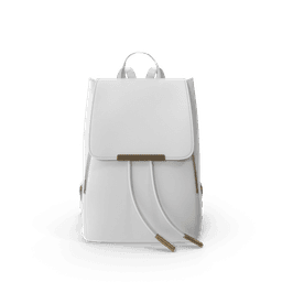 White Faux Leather Backpack