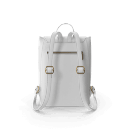 White Faux Leather Backpack