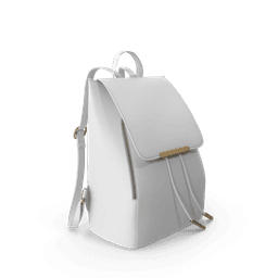 White Faux Leather Backpack